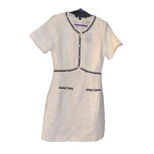 Zoe And Claire,  Lace Trim Tweed Minidress, SZ Small NWT